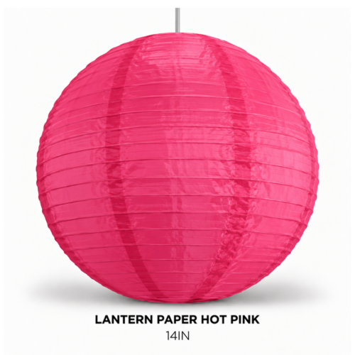 LANTERN PAPER HOT PINK 14IN