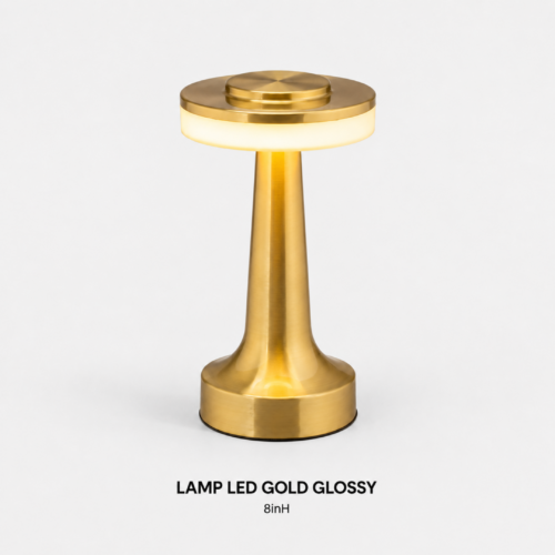 LAMP LED GOLD GLOSSY 8inH