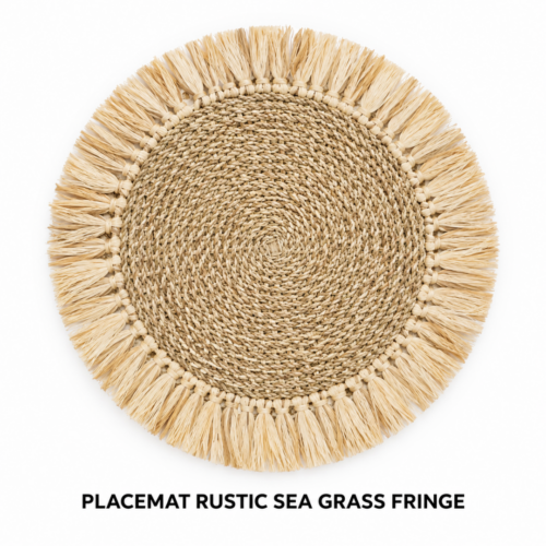 PLACEMAT RUSTIC SEA GRASS FRINGE