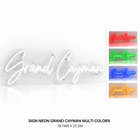 SIGN NEON GRAND CAYMAN MULTI COLORS 78.74IN X 22.2IN
