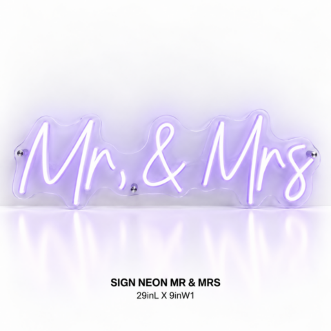 SIGN NEON MR & MRS 29inL X 9inW1