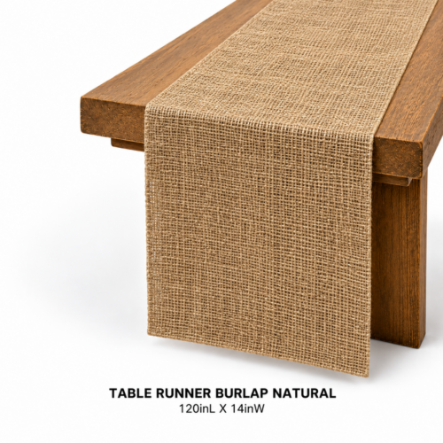 TABLE RUNNER BURLAP NATURAL 120inL X 14inW