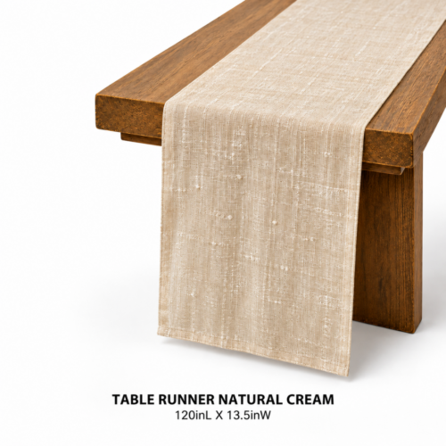 TABLE RUNNER NATURAL CREAM 120inL X 13.5inW