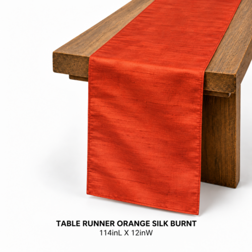 TABLE RUNNER ORANGE SILK BURNT 114inL X 12inW