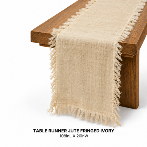 TABLE RUNNER PALE PEACH GAUZE 158.4inL X 28inW
