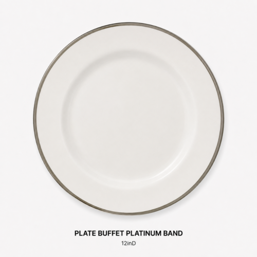 PLATE_BUFFET_PLATINUM_BAND_12IN_D_WHITE_CHINA_TABLEWARE_DINNERWARE_RENTAL_WEDDINGS_EVENTS_PARTY_CAYMAN_ISLANDS_CELEBRATIONS
