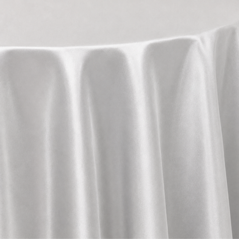 CELEBRATIONS CAYMAN RENTAL TABLECLOTH SILVER LAMOUR ROUND 132IN