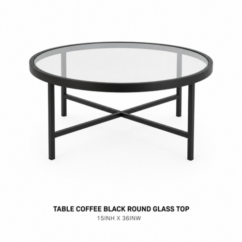 TABLE_COFFEE_BLACK_ROUND_GLASS_TOP_15INH_X_36INW_BLACK_METAL_COFFEE_TABLE_ROUND_GLASS_TOP_MODERN_LOUNGE_TABLE_EVENT_FURNITURE_COCKTAIL_TABLE_LOUNGE_SEATING_RENTAL_WEDDINGS_EVENTS_PARTY_CAYMAN_ISLANDS_CELEBRATIONS