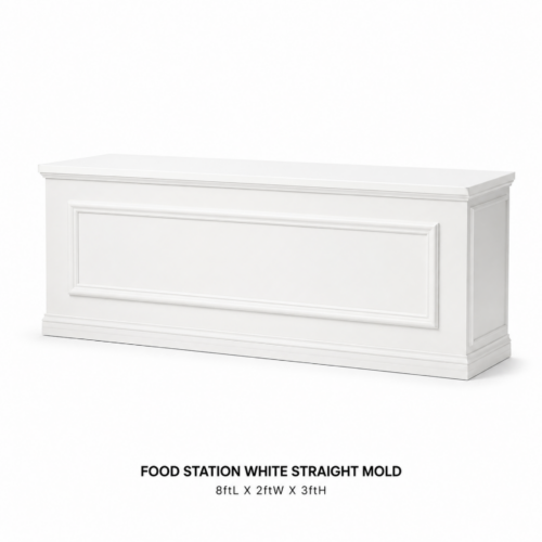 FOOD_STATION_WHITE_STRAIGHT_MOLD_8FTL_X_2FTW_X_3FTH_WHITE_FOOD_STATION_SERVING_COUNTER_STRAIGHT_PANEL_MOLDING_CATERING_STATION_BUFFET_DISPLAY_EVENT_SERVICE_COUNTER_RENTAL_WEDDINGS_EVENTS_PARTY_CAYMAN_ISLANDS_CELEBRATIONS