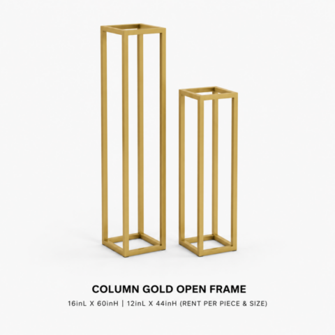 CELEBRATIONS CAYMAN RENTAL EVENTS WEDDINGS PARTY COLUMN GOLD OPEN FRAME