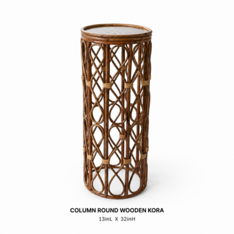 CELEBRATIONS CAYMAN RENTAL EVENTS WEDDINGS PARTY COLUMN ROUND WOODEN KORA