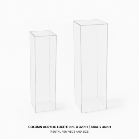 CELEBRATIONS CAYMAN RENTAL EVENTS WEDDINGS PARTY COLUMN ACRYLIC LUCITE