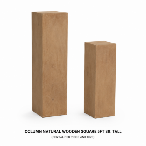CELEBRATIONS CAYMAN RENTAL EVENTS WEDDINGS PARTY COLUMN NATURAL WOODEN SQUARE