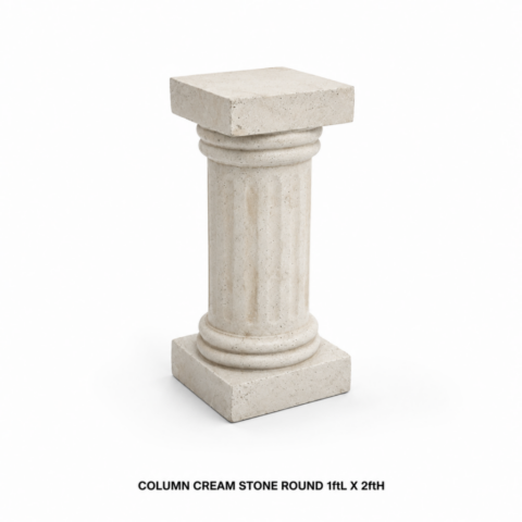 CELEBRATIONS CAYMAN RENTAL EVENTS WEDDINGS PARTY COLUMN CREAM STONE ROUND