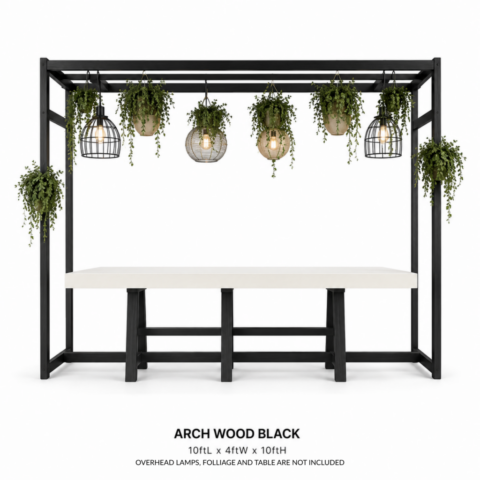 CELEBRATIONS CAYMAN RENTAL EVENTS WEDDINGS PARTY ARCH WOOD BLACK