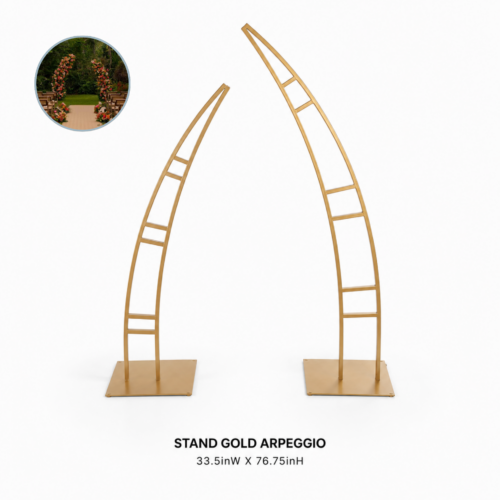 STAND_GOLD_ARPEGGIO_33_5INW_X_76_75INH_GOLD_METAL_ARPEGGIO_ARCH_STAND_MODERN_CEREMONY_ARCH_FLORAL_INSTALLATION_FRAME_AISLE_DECOR_BACKDROP_STRUCTURE_ENTRANCE_DISPLAY_RENTAL_WEDDINGS_EVENTS_PARTY_CAYMAN_ISLANDS_CELEBRATIONS