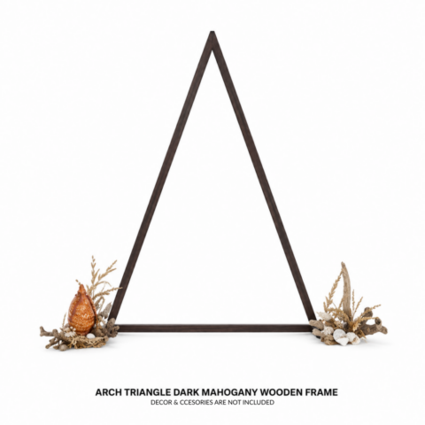 CELEBRATIONS CAYMAN RENTAL EVENTS WEDDINGS PARTY ARCH TRIANGLE DARK MAHOGANY WOODEN FRAME