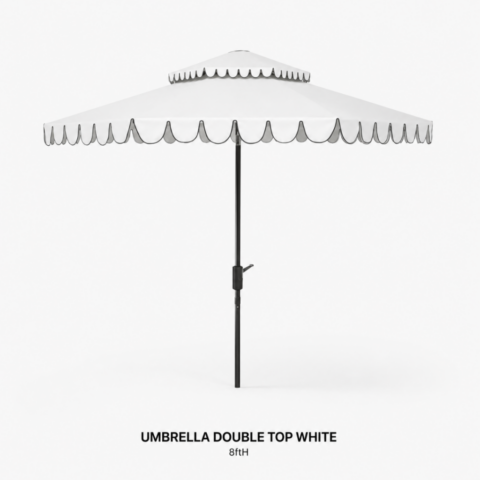 CELEBRATIONS GRAND CAYMAN RENTAL PARTY EVENTS UMBRELLA DOUBLE TOP WHITE 8ftH