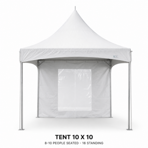 CELEBRATIONS GRAND CAYMAN RENTAL PARTY EVENTS TENT 10 X 10 8-10 PEOPLE SEATED -16 STANDING