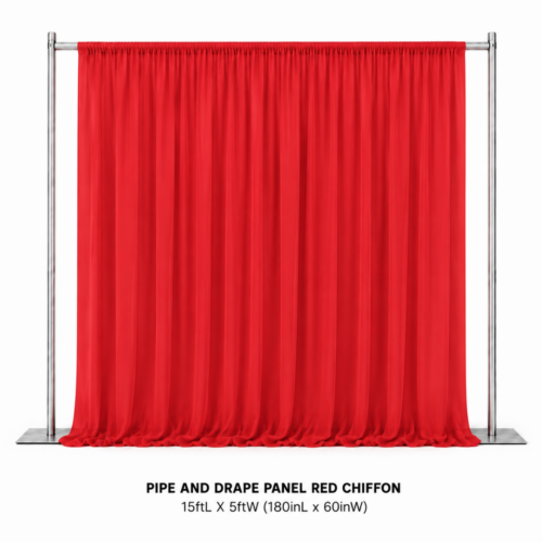 PIPE_AND_DRAPE_PANEL_RED_CHIFFON_15FT_X_5FT_RED_SHEER_BACKDROP_DRAPING_PANEL_CHIFFON_CURTAIN_EVENT_BACKGROUND_STAGE_DECOR_PHOTO_BACKDROP_RENTAL_WEDDINGS_EVENTS_PARTY_CAYMAN_ISLANDS_CELEBRATIONS