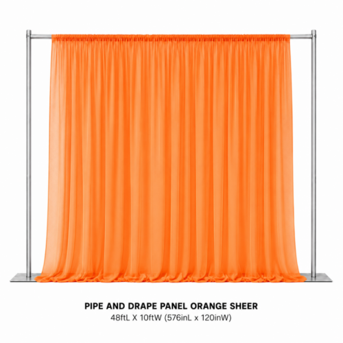 PIPE_AND_DRAPE_PANEL_ORANGE_SHEER_48FT_X_10FT_ORANGE_SHEER_BACKDROP_DRAPING_PANEL_CURTAIN_EVENT_BACKGROUND_STAGE_DECOR_PHOTO_BACKDROP_ROOM_DIVIDER_RENTAL_WEDDINGS_EVENTS_PARTY_CAYMAN_ISLANDS_CELEBRATIONS