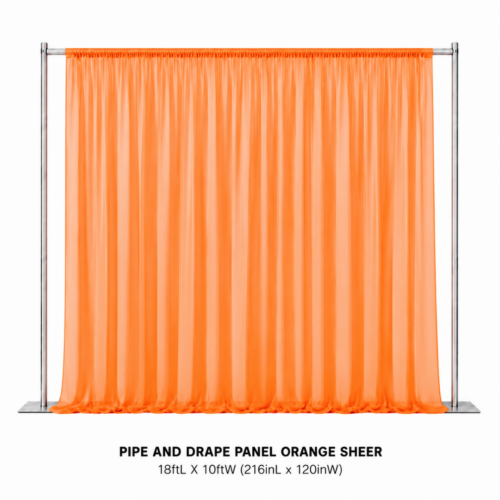 PIPE_AND_DRAPE_PANEL_ORANGE_SHEER_18FT_X_10FT_ORANGE_SHEER_BACKDROP_DRAPING_PANEL_TRANSPARENT_CURTAIN_EVENT_BACKGROUND_STAGE_DECOR_PHOTO_BACKDROP_ROOM_DIVIDER_RENTAL_WEDDINGS_EVENTS_PARTY_CAYMAN_ISLANDS_CELEBRATIONS