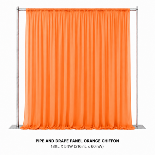 PIPE_AND_DRAPE_PANEL_ORANGE_CHIFFON_18FT_X_5FT_ORANGE_SHEER_BACKDROP_DRAPING_PANEL_CHIFFON_CURTAIN_EVENT_BACKGROUND_STAGE_DECOR_PHOTO_BACKDROP_RENTAL_WEDDINGS_EVENTS_PARTY_CAYMAN_ISLANDS_CELEBRATIONS