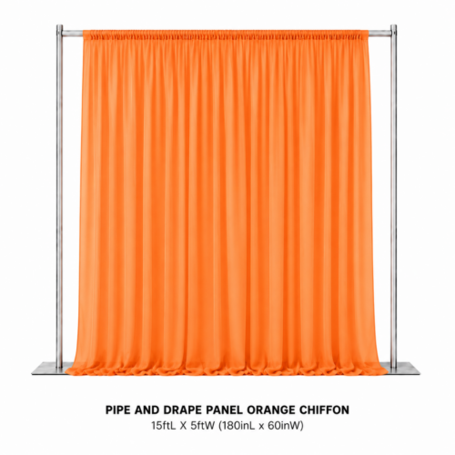 PIPE_AND_DRAPE_PANEL_ORANGE_CHIFFON_15FT_X_5FT_ORANGE_SHEER_BACKDROP_DRAPING_PANEL_CHIFFON_CURTAIN_EVENT_BACKGROUND_STAGE_DECOR_PHOTO_BACKDROP_RENTAL_WEDDINGS_EVENTS_PARTY_CAYMAN_ISLANDS_CELEBRATIONS