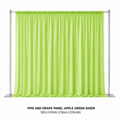 PIPE_AND_DRAPE_PANEL_APPLE_GREEN_SHEER_18FT_X_10FT_SHEER_DRAPING_PANEL_LIME_GREEN_BACKDROP_CURTAIN_EVENT_DIVIDER_STAGE_BACKGROUND_PHOTO_BACKDROP_RENTAL_WEDDINGS_EVENTS_PARTY_CAYMAN_ISLANDS_CELEBRATIONS