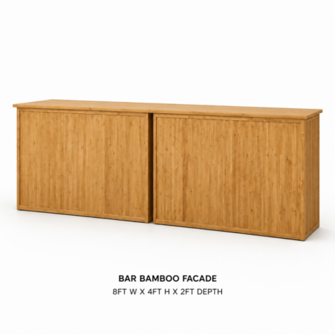 CELEBRATIONS CAYMAN RENTAL BAR BAMBOO FACADE 8FT W X 4FT H X 2FT DEPTH
