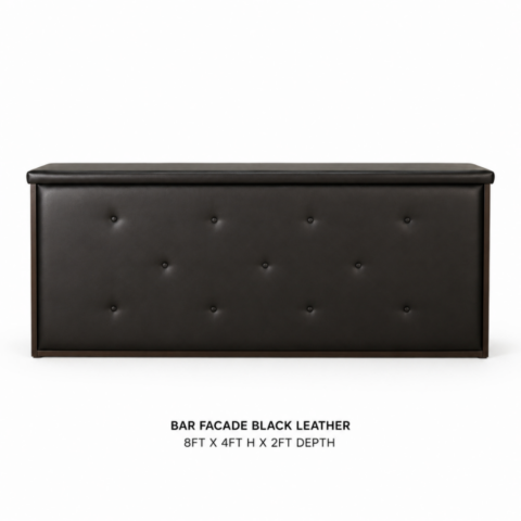 CELEBRATIONS CAYMAN RENTAL BAR FACADE BLACK LEATHER 8FT X 4FT X 2FT