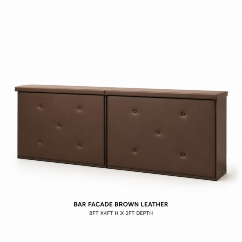 CELEBRATIONS CAYMAN RENTAL BAR FACADE BROWN LEATHER 8FT x 4FT x 2FT