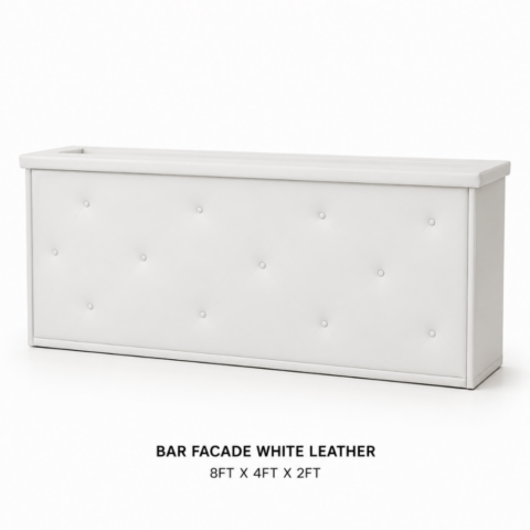 CELEBRATIONS CAYMAN RENTAL BAR FACADE WHITE LEATHER 8FT X 4FT X 2FT