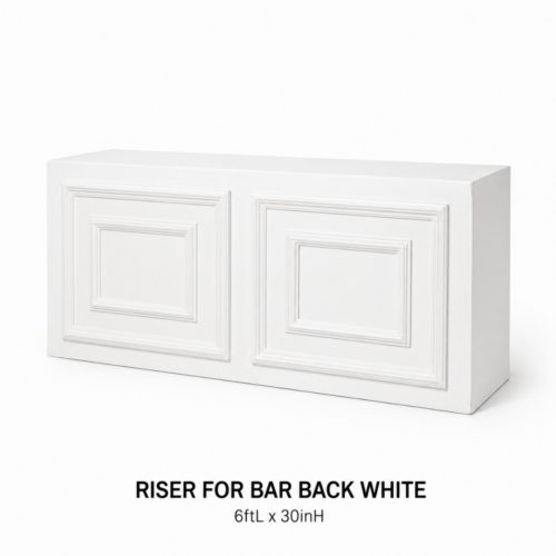 RISER_FOR_BAR_BACK_WHITE_6FT_X_30IN_BAR_BACK_DISPLAY_RISER_EVENT_BAR_SETUP_CATERING_SERVICE_BACKDROP_RENTAL_WEDDINGS_EVENTS_PARTY_CAYMAN_ISLANDS_CELEBRATIONS