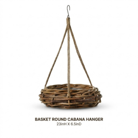 BASKET ROUND CABANA HANGER - Event rental by Celebrations Grand Cayman.