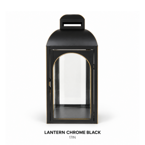 LANTERN CHROME BLACK - Event rental by Celebrations Grand Cayman.