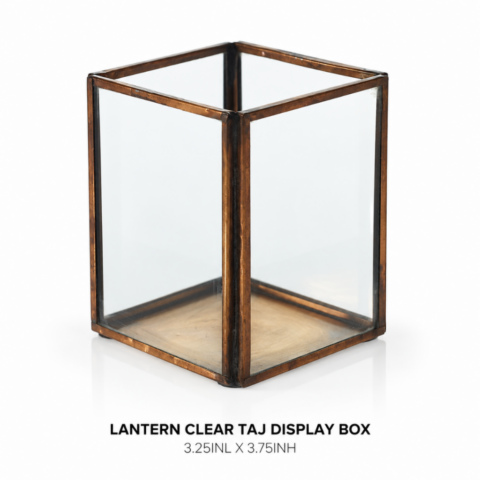 LANTERN CLEAR TAJ DISPLAY BOX - Event rental by Celebrations Grand Cayman.