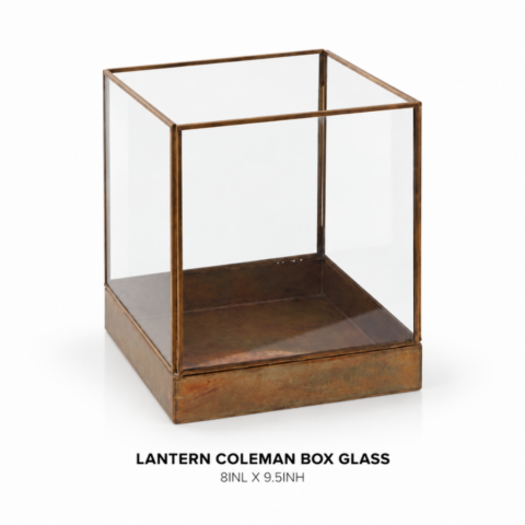 LANTERN COLEMAN BOX GLASS - Event rental by Celebrations Grand Cayman.