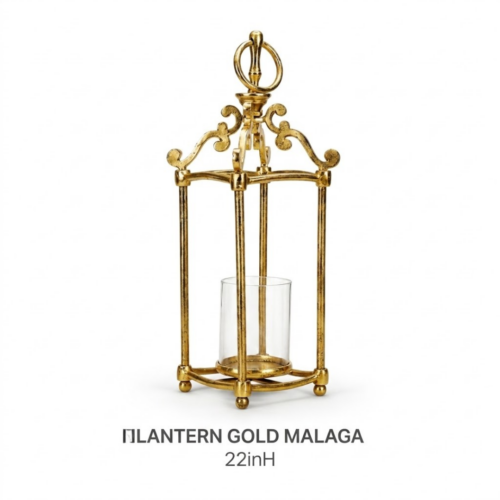 LANTERN GOLD MALAGA 22inH