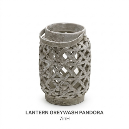 LANTERN GREYWASH PANDORA 7inH