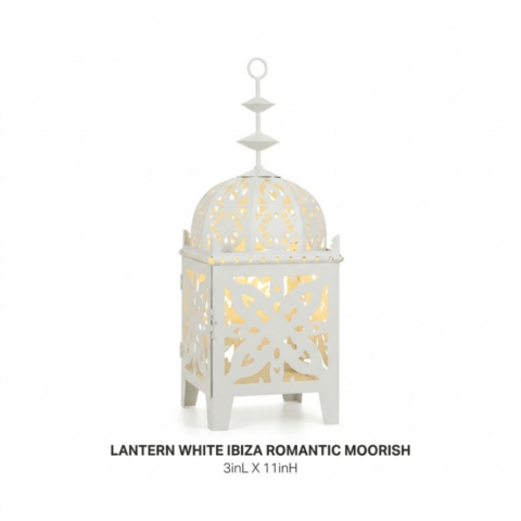 LANTERN WHITE IBIZA ROMANTIC MOORISH - Event rental by Celebrations Grand Cayman.
