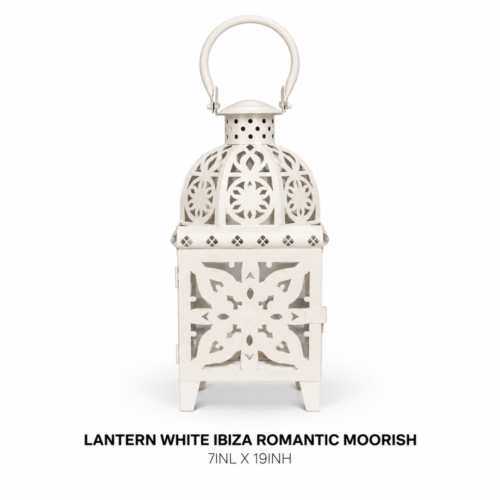 LANTERN WHITE IBIZA ROMANTIC MOORISH 7inL X 19inH