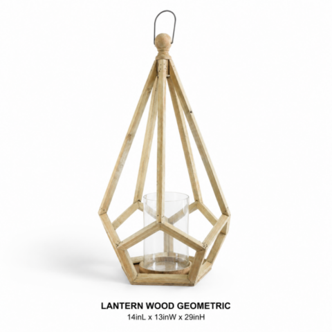 LANTERN WOOD GEOMETRIC - Event rental by Celebrations Grand Cayman.
