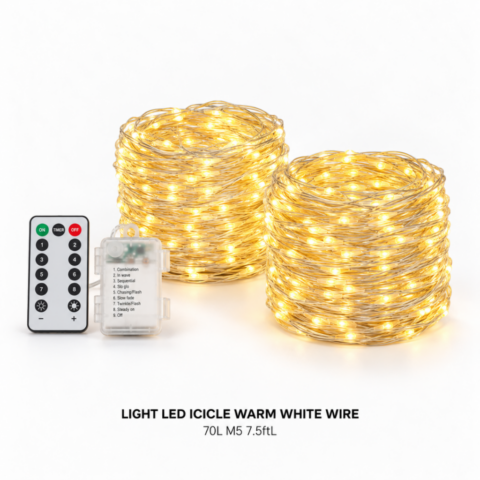 LIGHT LED ICICLE WARM WHITE WIRE - Event rental by Celebrations Grand Cayman.