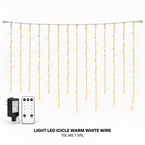 LIGHT LED ICICLE WARM WHITE WIRE - Event rental by Celebrations Grand Cayman.