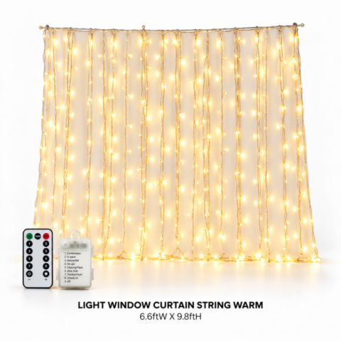 LIGHT WINDOW CURTAIN STRING WARM - Event rental by Celebrations Grand Cayman.