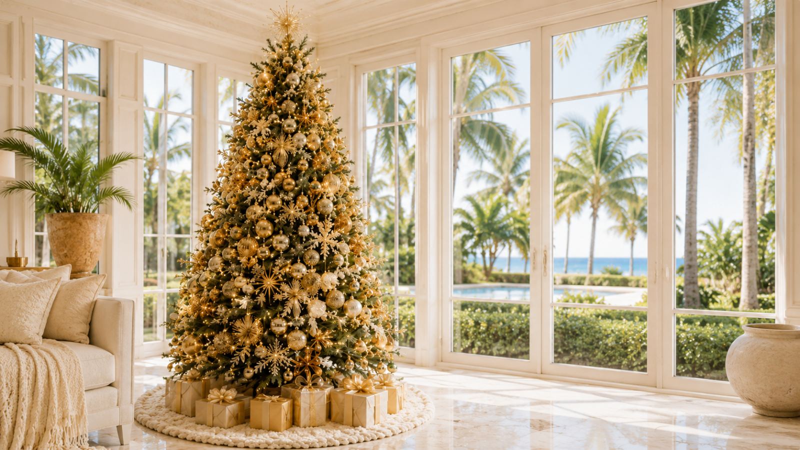 Book Christmas tree rental in Cayman with Celebrations. Fully decorated, delivered & installed for you. Themes sell out fast, reserve your 2026 tree today.